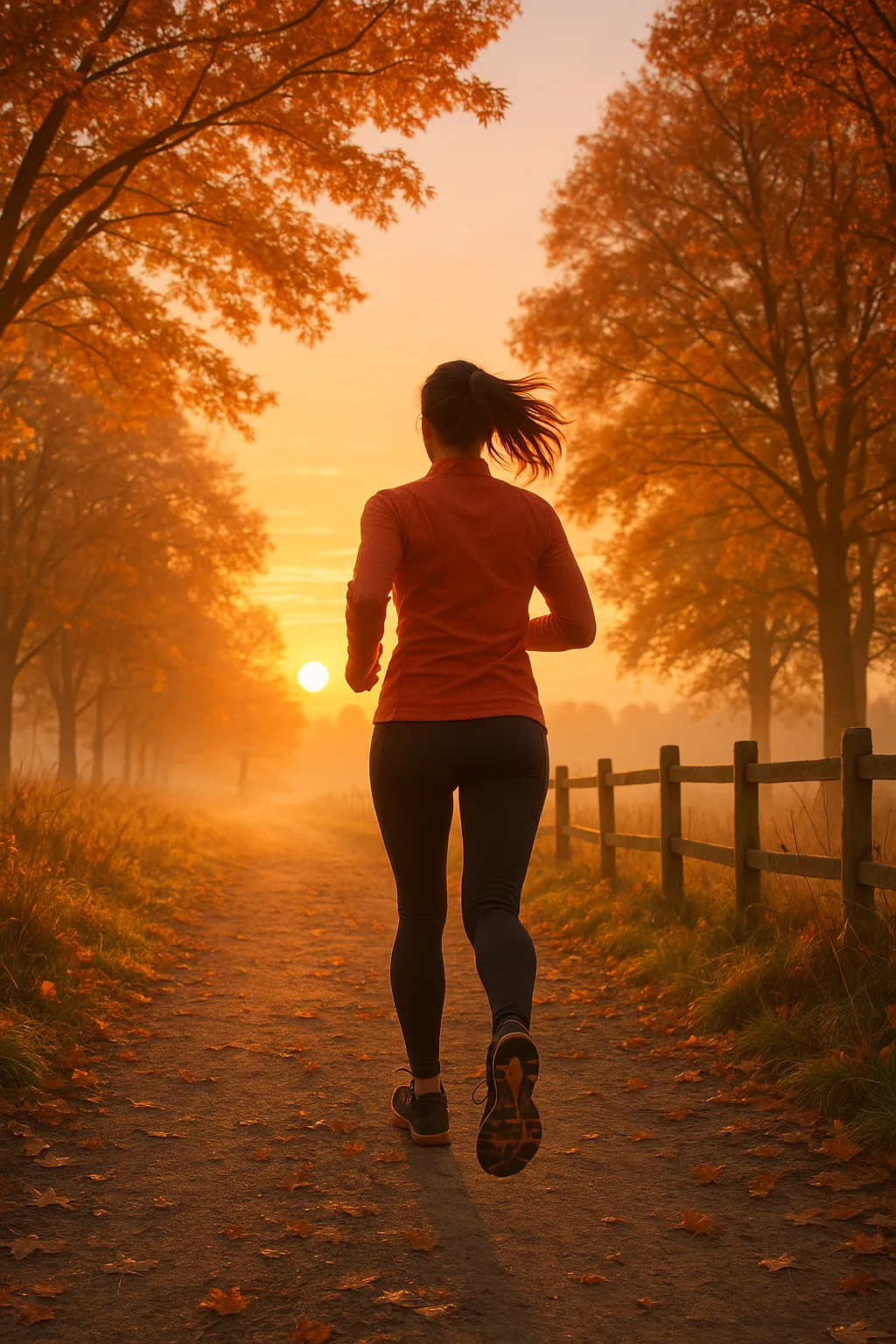 De magie van hardlopen bij herfstige zonsopgangen