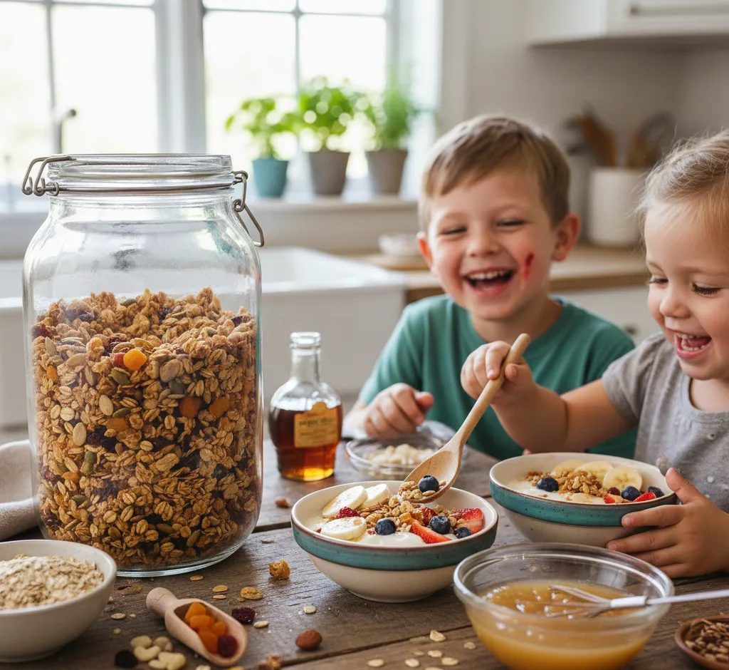 Gezonde granola voor kinderen: eenvoudig recept zonder geraffineerde suiker