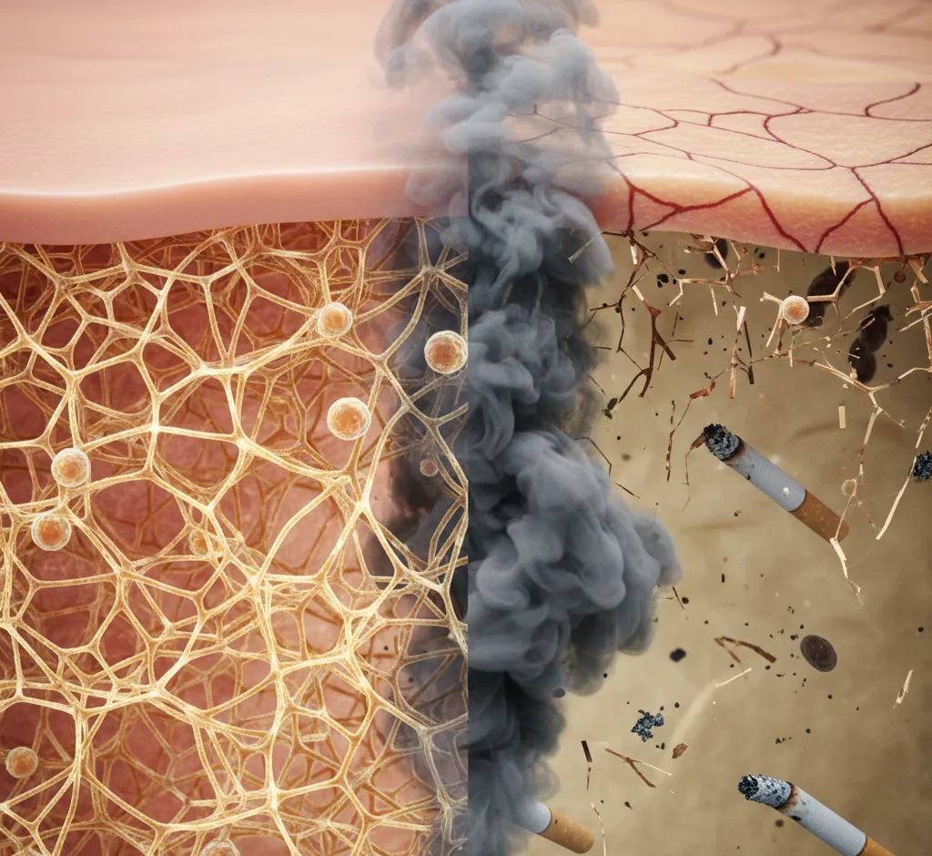 Hoe roken je collageen aantast: zo veroudert je huid van binnenuit