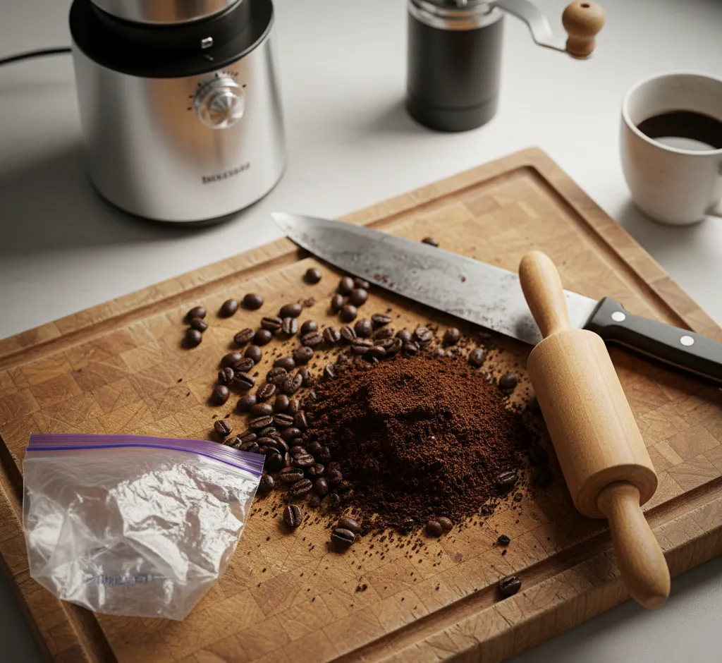 Snijplank voor koffiebonen malen: waarom het geen goed idee is