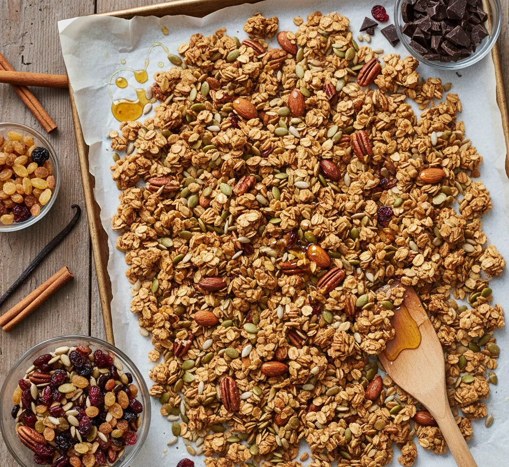 Vegan granola maken met ahornsiroop: knapperig, gezond en makkelijk