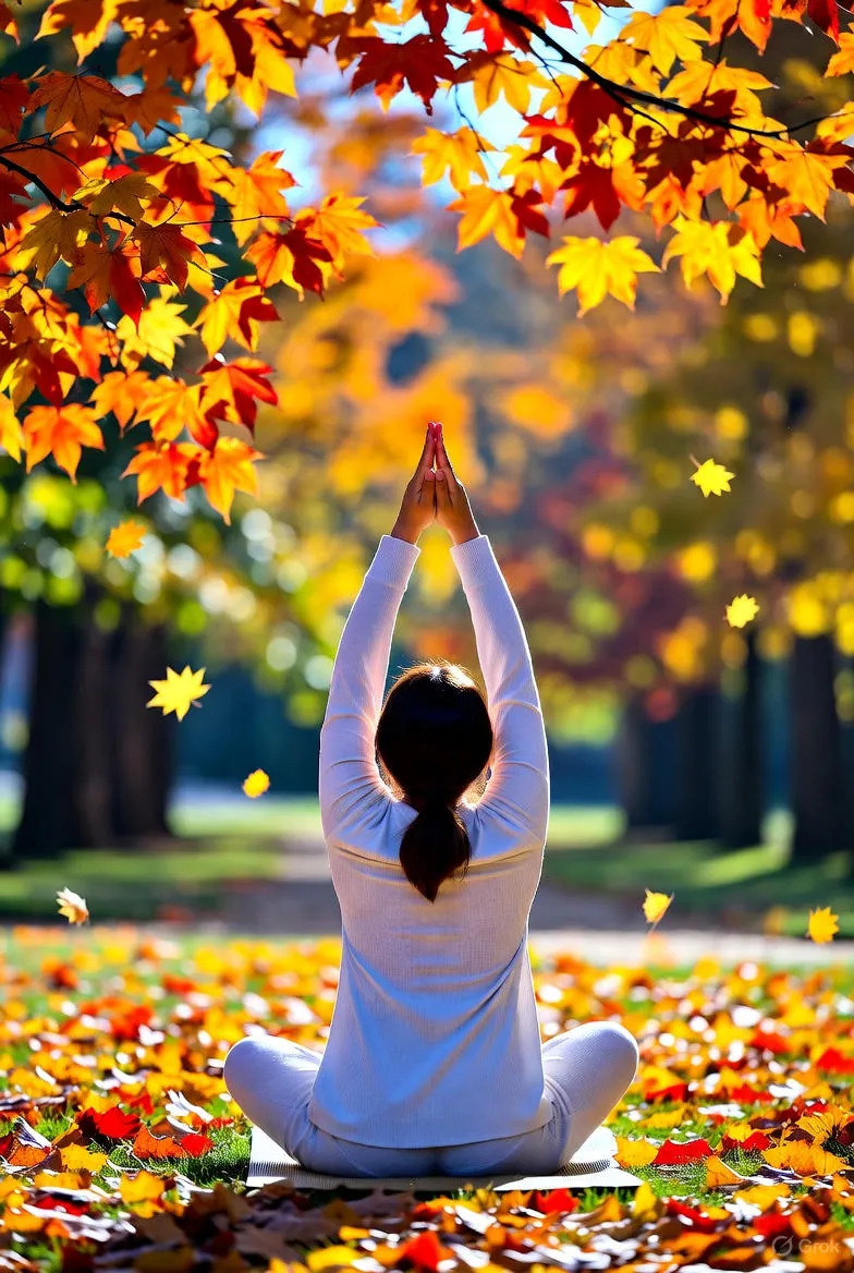 Yoga in de Herfstige Natuur: Harmonie met Vallende Bladeren